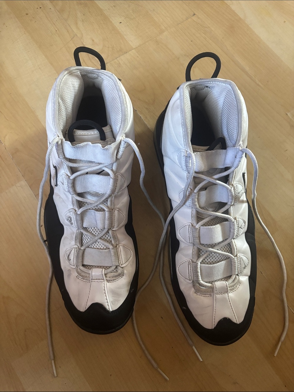 Nike White and Black Men's High-Top Sneakers